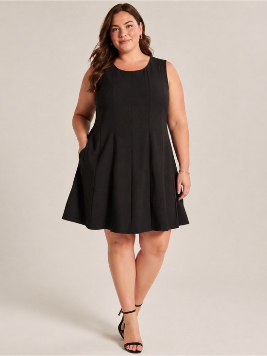 Lane Bryant Dresses & Skirts - NWT Lane Bryant Black Fit & Flare Pleated Dress Plus Size 24 Pockets
